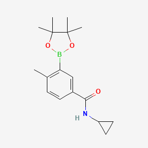 N-Cyclopropyl-4-methyl-3-(4,4,5,5-tetramethyl-1,3,2-dioxaborolan-2-yl)benzamide chemical structure (CAS 515135-67-8)
