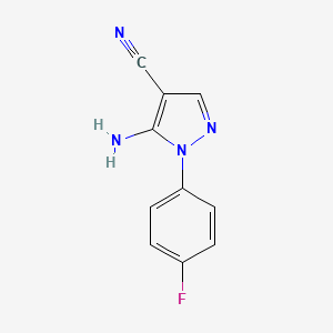 5-Amino-1-(4-fluorophenyl)-1H-pyrazole-4-carbonitrile chemical structure (CAS 51516-70-2)