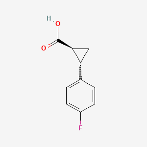 (1S,2S)-2-(4-Fluorophenyl)cyclopropanecarboxylic acid chemical structure (CAS 515179-19-8)