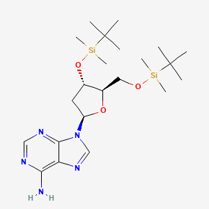 9-((2R,4S,5R)-4-((tert-Butyldimethylsilyl)oxy)-5-(((tert-butyldimethylsilyl)oxy)methyl)tetrahydrofuran-2-yl)-9H-purin-6-amine chemical structure (CAS 51549-32-7)
