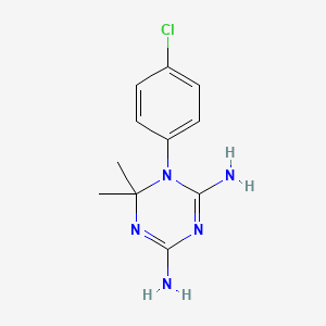 1-(4-Chlorophenyl)-6,6-dimethyl-1,6-dihydro-1,3,5-triazine-2,4-diamine chemical structure (CAS 516-21-2)