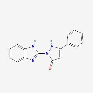 1-(1H-Benzo[d]imidazol-2-yl)-3-phenyl-1H-pyrazol-5-ol chemical structure (CAS 516455-58-6)