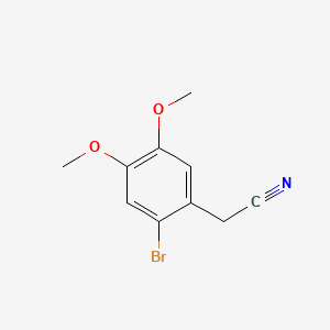 2-(2-Bromo-4,5-dimethoxyphenyl)acetonitrile chemical structure (CAS 51655-39-1)