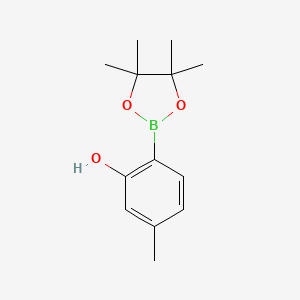5-Methyl-2-(4,4,5,5-tetramethyl-1,3,2-dioxaborolan-2-yl)phenol chemical structure (CAS 517864-13-0)