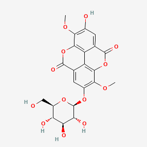 2-Hydroxy-3,8-dimethoxy-7-(((2S,3R,4S,5S,6R)-3,4,5-trihydroxy-6-(hydroxymethyl)tetrahydro-2H-pyran-2-yl)oxy)chromeno[5,4,3-cde]chromene-5,10-dione chemical structure (CAS 51803-68-0)
