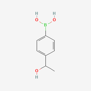(4-(1-Hydroxyethyl)phenyl)boronic acid chemical structure (CAS 518336-20-4)