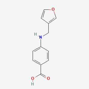 4-((Furan-3-ylmethyl)amino)benzoic acid chemical structure (CAS 518336-52-2)