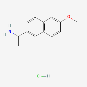 1-(6-Methoxynaphthalen-2-yl)ethan-1-amine hydrochloride chemical structure (CAS 51872-03-8)