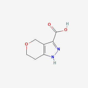 1,4,6,7-Tetrahydropyrano[4,3-c]pyrazole-3-carboxylic acid chemical structure (CAS 518990-20-0)