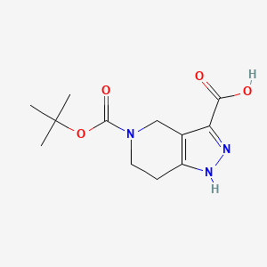 5-(tert-Butoxycarbonyl)-4,5,6,7-tetrahydro-1H-pyrazolo[4,3-c]pyridine-3-carboxylic acid chemical structure (CAS 518990-56-2)
