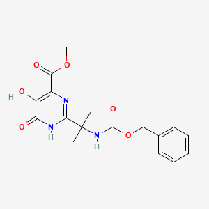 Methyl 2-(2-(((benzyloxy)carbonyl)amino)propan-2-yl)-5-hydroxy-6-oxo-1,6-dihydropyrimidine-4-carboxylate chemical structure (CAS 519032-08-7)