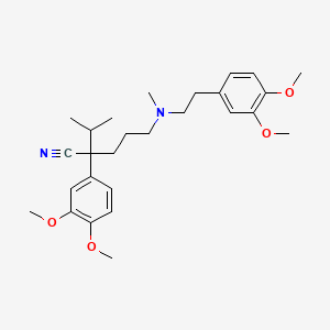 5-((3,4-Dimethoxyphenethyl)(methyl)amino)-2-(3,4-dimethoxyphenyl)-2-isopropylpentanenitrile chemical structure (CAS 52-53-9)