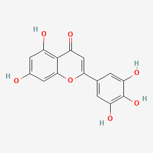 5,7-Dihydroxy-2-(3,4,5-trihydroxyphenyl)-4H-chromen-4-one chemical structure (CAS 520-31-0)