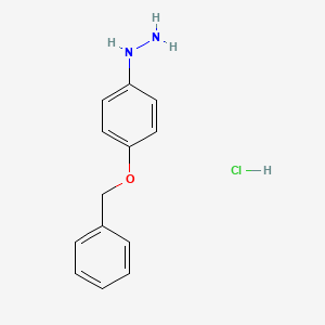 (4-(Benzyloxy)phenyl)hydrazine hydrochloride chemical structure (CAS 52068-30-1)