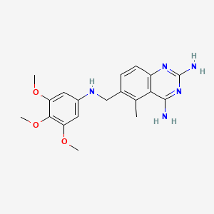 5-Methyl-6-(((3,4,5-trimethoxyphenyl)amino)methyl)quinazoline-2,4-diamine chemical structure (CAS 52128-35-5)
