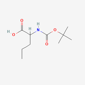 2-((tert-Butoxycarbonyl)amino)pentanoic acid chemical structure (CAS 521286-38-4)