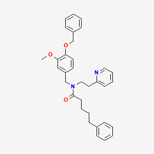N-(4-(Benzyloxy)-3-methoxybenzyl)-5-phenyl-N-(2-(pyridin-2-yl)ethyl)pentanamide chemical structure (CAS 521310-51-0)