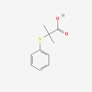 2-Methyl-2-(phenylthio)propanoic acid chemical structure (CAS 5219-64-7)