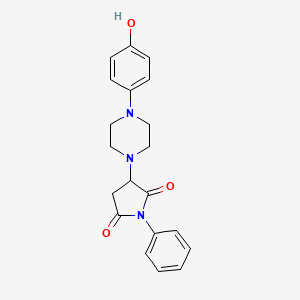 3-(4-(4-Hydroxyphenyl)piperazin-1-yl)-1-phenylpyrrolidine-2,5-dione chemical structure (CAS 522649-59-8)