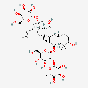 (2S,3R,4R,5R,6S)-2-(((2R,3R,4S,5S,6R)-2-(((3S,5R,6S,8R,9R,10R,12R,13R,14R,17S)-3,12-Dihydroxy-4,4,8,10,14-pentamethyl-17-((S)-6-methyl-2-(((2S,3R,4S,5S,6R)-3,4,5-trihydroxy-6-(hydroxymethyl)tetrahydro-2H-pyran-2-yl)oxy)hept-5-en-2-yl)hexadecahydro-1H-cyclopenta[a]phenanthren-6-yl)oxy)-4,5-dihydroxy-6-(hydroxymethyl)tetrahydro-2H-pyran-3-yl)oxy)-6-methyltetrahydro-2H-pyran-3,4,5-triol chemical structure (CAS 52286-59-6)