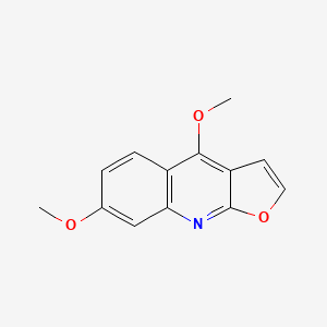 4,7-Dimethoxyfuro[2,3-b]quinoline chemical structure (CAS 523-66-0)