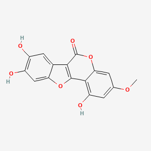 1,8,9-Trihydroxy-3-methoxy-6H-benzofuro[3,2-c]chromen-6-one chemical structure (CAS 524-12-9)