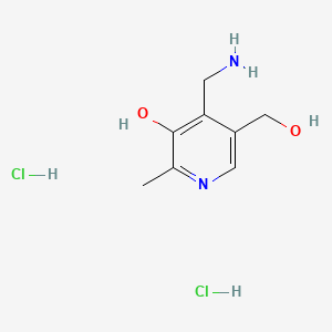 4-(Aminomethyl)-5-(hydroxymethyl)-2-methylpyridin-3-ol dihydrochloride chemical structure (CAS 524-36-7)