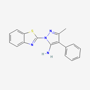 1-(Benzo[d]thiazol-2-yl)-3-methyl-4-phenyl-1H-pyrazol-5-amine chemical structure (CAS 524057-05-4)