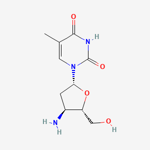 1-((2R,4S,5S)-4-Amino-5-(hydroxymethyl)tetrahydrofuran-2-yl)-5-methylpyrimidine-2,4(1H,3H)-dione chemical structure (CAS 52450-18-7)