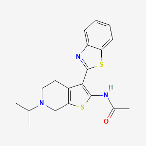 N-(3-(Benzo[d]thiazol-2-yl)-6-isopropyl-4,5,6,7-tetrahydrothieno[2,3-c]pyridin-2-yl)acetamide chemical structure (CAS 524708-03-0)