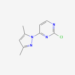 2-Chloro-4-(3,5-dimethyl-1H-pyrazol-1-yl)pyrimidine chemical structure (CAS 52476-66-1)