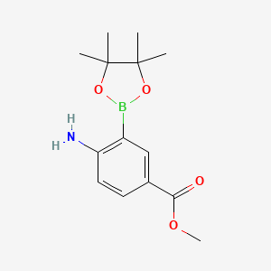 Methyl 4-amino-3-(4,4,5,5-tetramethyl-1,3,2-dioxaborolan-2-yl)benzoate chemical structure (CAS 524916-42-5)