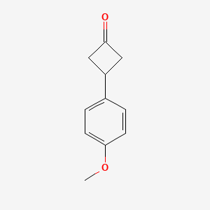 3-(4-Methoxyphenyl)cyclobutanone chemical structure (CAS 52498-02-9)