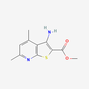 Methyl 3-amino-4,6-dimethylthieno[2,3-b]pyridine-2-carboxylate chemical structure (CAS 52505-44-9)