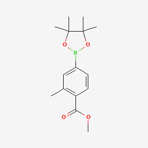 Methyl 2-methyl-4-(4,4,5,5-tetramethyl-1,3,2-dioxaborolan-2-yl)benzoate chemical structure (CAS 525362-07-6)