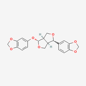 5-(((1R,3aR,4S,6aR)-4-(Benzo[d][1,3]dioxol-5-yl)hexahydrofuro[3,4-c]furan-1-yl)oxy)benzo[d][1,3]dioxole chemical structure (CAS 526-07-8)