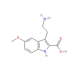 3-(2-Aminoethyl)-5-methoxy-1H-indole-2-carboxylic acid chemical structure (CAS 52648-13-2)
