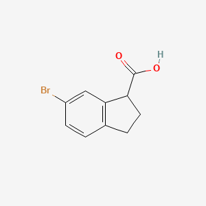 6-Bromo-2,3-dihydro-1H-indene-1-carboxylic acid chemical structure (CAS 52651-16-8)