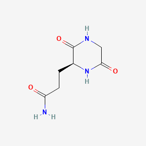 (S)-3-(3,6-Dioxopiperazin-2-yl)propanamide chemical structure (CAS 52662-00-7)