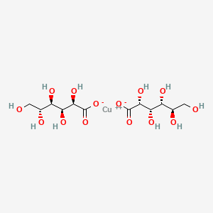 Copper(II) (2R,3S,4R,5R)-2,3,4,5,6-pentahydroxyhexanoate chemical structure (CAS 527-09-3)