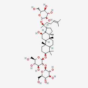 (2S,3R,4S,5S,6R)-2-(((2R,3R,4S,5S,6R)-4,5-Dihydroxy-2-(((3S,5R,8R,9R,10R,12R,13R,14R,17S)-12-hydroxy-4,4,8,10,14-pentamethyl-17-((S)-6-methyl-2-(((2S,3R,4S,5S,6R)-3,4,5-trihydroxy-6-(hydroxymethyl)tetrahydro-2H-pyran-2-yl)oxy)hept-5-en-2-yl)hexadecahydro-1H-cyclopenta[a]phenanthren-3-yl)oxy)-6-(hydroxymethyl)tetrahydro-2H-pyran-3-yl)oxy)-6-(hydroxymethyl)tetrahydro-2H-pyran-3,4,5-triol chemical structure (CAS 52705-93-8)