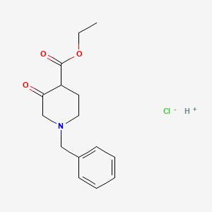 Ethyl 1-benzyl-3-oxopiperidine-4-carboxylate hydrochloride chemical structure (CAS 52763-21-0)