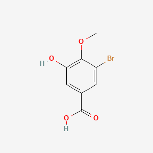 3-Bromo-5-hydroxy-4-methoxybenzoic acid chemical structure (CAS 52783-66-1)