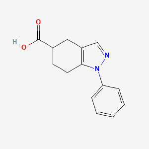 1-Phenyl-4,5,6,7-tetrahydro-1H-indazole-5-carboxylic acid chemical structure (CAS 52834-14-7)