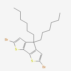 2,6-Dibromo-4,4-dihexyl-4H-cyclopenta[1,2-b:5,4-b']dithiophene chemical structure (CAS 528570-55-0)