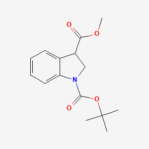 1-(tert-Butyl) 3-methyl indoline-1,3-dicarboxylate chemical structure (CAS 528862-00-2)