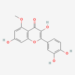 2-(3,4-Dihydroxyphenyl)-3,7-dihydroxy-5-methoxy-4H-chromen-4-one chemical structure (CAS 529-51-1)