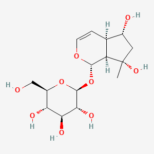 (2S,3R,4S,5S,6R)-2-(((1S,4aR,5R,7S,7aS)-5,7-Dihydroxy-7-methyl-1,4a,5,6,7,7a-hexahydrocyclopenta[c]pyran-1-yl)oxy)-6-(hydroxymethyl)tetrahydro-2H-pyran-3,4,5-triol chemical structure (CAS 52949-83-4)