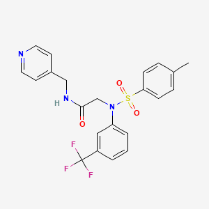 2-((4-Methyl-N-(3-(trifluoromethyl)phenyl)phenyl)sulfonamido)-N-(pyridin-4-ylmethyl)acetamide chemical structure (CAS 529500-72-9)