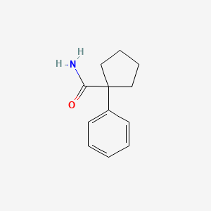 1-Phenylcyclopentanecarboxamide chemical structure (CAS 5296-89-9)